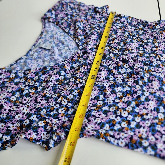 Arizona Jean Co. Fit & Flare Dress Women Multi Floral Rayon Button Front Sz M - Picture 5 of 12